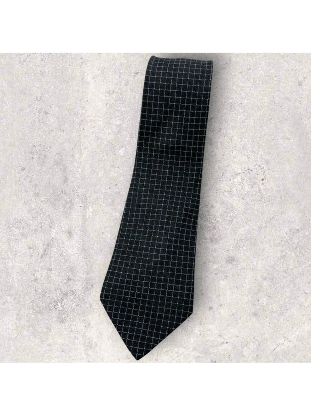 ETRO LA NUOVA TRADIZIONE Silk Wool Tie ITALY Gray Blue Geometric W:3.7" EUC